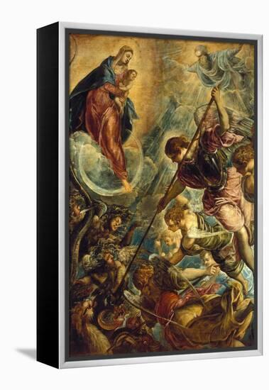 Saint Michael Defeating Satan, C. 1590-Titian (Tiziano Vecelli)-Framed Premier Image Canvas