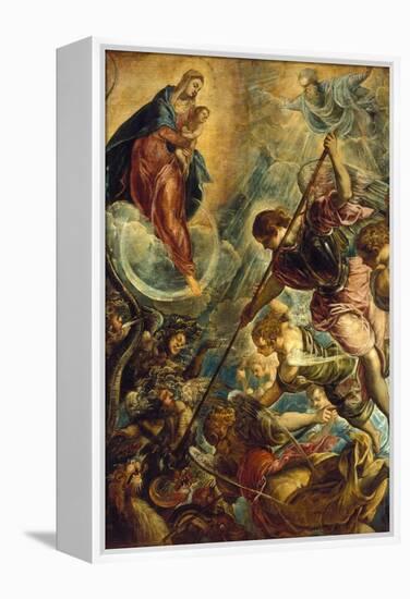 Saint Michael Defeating Satan, C. 1590-Titian (Tiziano Vecelli)-Framed Premier Image Canvas