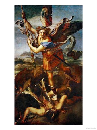 Saint Michael Slaying the Demon, 1518 Giclee Print by Raphael | Art.com