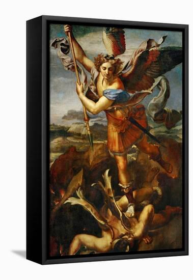 Saint Michael Slaying the Demon, 1518-Raphael-Framed Premier Image Canvas