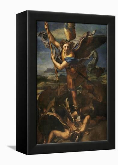 Saint Michael Vanquishing Satan, 1518-Raphael-Framed Premier Image Canvas