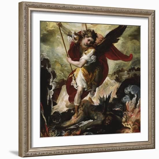 Saint Michael Vanquishing Satan-Francesco Maffei-Framed Giclee Print