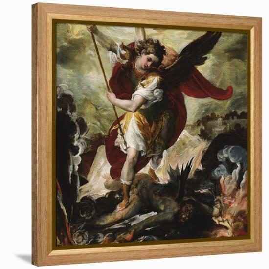 Saint Michael Vanquishing Satan-Francesco Maffei-Framed Premier Image Canvas