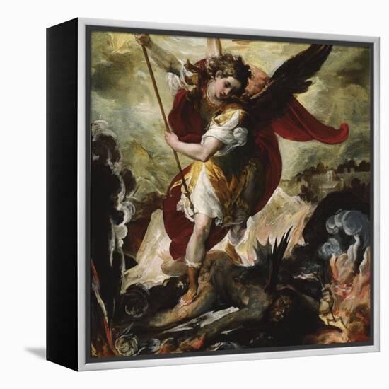 Saint Michael Vanquishing Satan-Francesco Maffei-Framed Premier Image Canvas