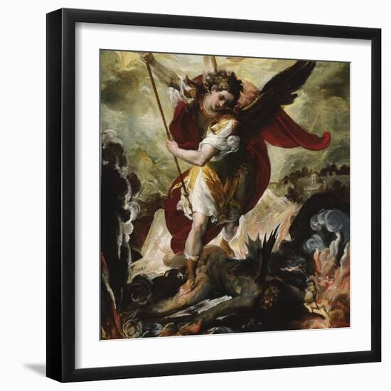 Saint Michael Vanquishing Satan-Francesco Maffei-Framed Giclee Print