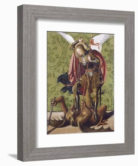 Saint Michel terrassant le démon-Josse Lieferinxe-Framed Giclee Print