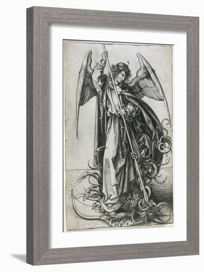 Saint Michel terrassant le dragon-Martin Schongauer-Framed Giclee Print