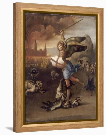 Saint Michel-Raffaello Sanzio-Framed Premier Image Canvas