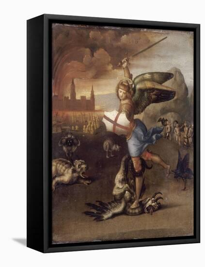 Saint Michel-Raffaello Sanzio-Framed Premier Image Canvas