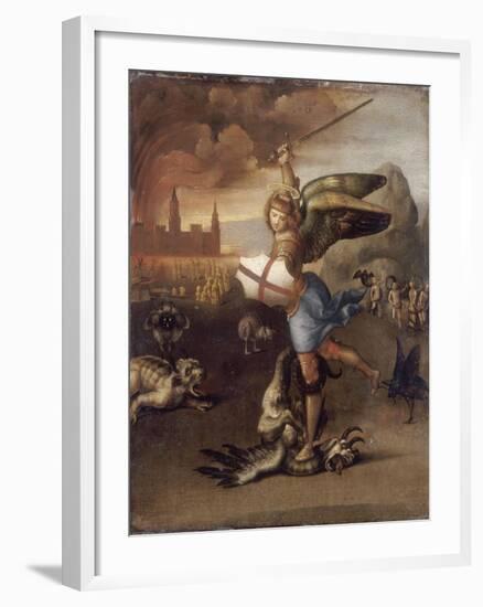 Saint Michel-Raffaello Sanzio-Framed Giclee Print