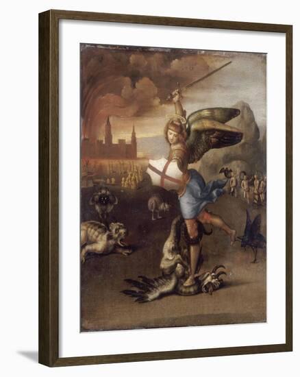 Saint Michel-Raffaello Sanzio-Framed Giclee Print