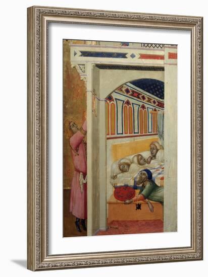 Saint Nicholas Giving Three Balls of Gold to Three Poor Girls-Ambrogio Lorenzetti-Framed Giclee Print
