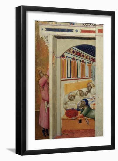 Saint Nicholas Giving Three Balls of Gold to Three Poor Girls-Ambrogio Lorenzetti-Framed Giclee Print