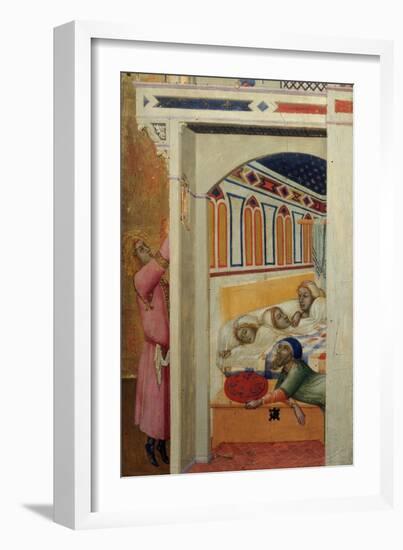 Saint Nicholas Giving Three Balls of Gold to Three Poor Girls-Ambrogio Lorenzetti-Framed Giclee Print