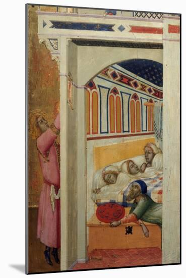 Saint Nicholas Giving Three Balls of Gold to Three Poor Girls-Ambrogio Lorenzetti-Mounted Giclee Print