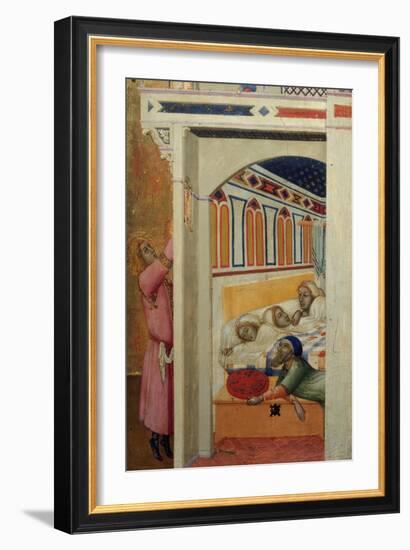 Saint Nicholas Giving Three Balls of Gold to Three Poor Girls-Ambrogio Lorenzetti-Framed Giclee Print