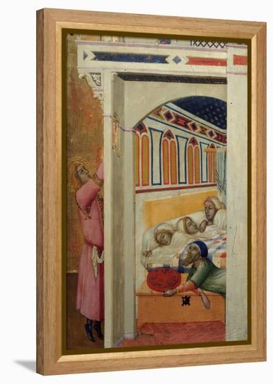 Saint Nicholas Giving Three Balls of Gold to Three Poor Girls-Ambrogio Lorenzetti-Framed Premier Image Canvas