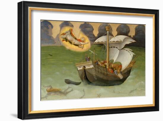 Saint Nicholas Rescues the Ship from the Tempest, 1425 (Tempera on Panel)-Gentile Da Fabriano-Framed Giclee Print