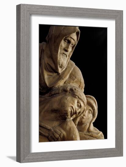 Saint Nicodema and the Virgin Mary around the Body of Jesus Christ. Detail of Pieta Bandini. Marble-Michelangelo Buonarroti-Framed Giclee Print