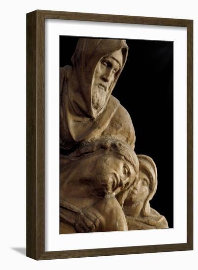 Saint Nicodema and the Virgin Mary around the Body of Jesus Christ. Detail of Pieta Bandini. Marble-Michelangelo Buonarroti-Framed Giclee Print