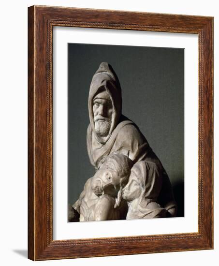 Saint Nicodema. Detail of Pieta Bandini. Marble Sculpture, 1553-Michelangelo Buonarroti-Framed Giclee Print