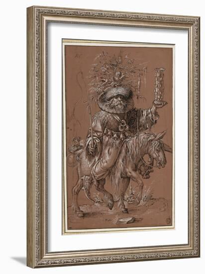 Saint Nicolas sur un âne, costumé en "Vielfrass" ou glouton-Jost Amman-Framed Giclee Print