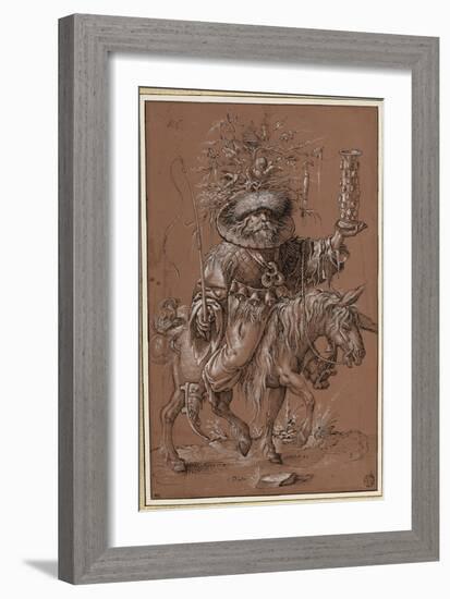 Saint Nicolas sur un âne, costumé en "Vielfrass" ou glouton-Jost Amman-Framed Giclee Print