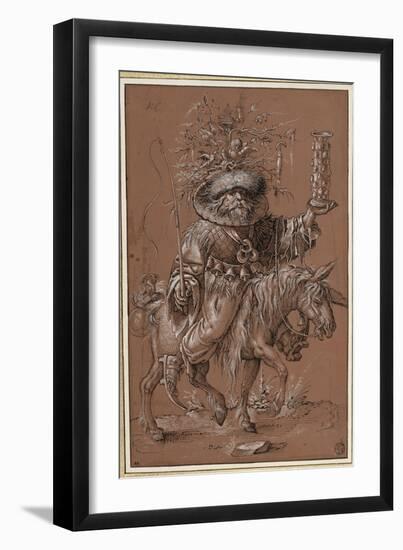 Saint Nicolas sur un âne, costumé en "Vielfrass" ou glouton-Jost Amman-Framed Giclee Print