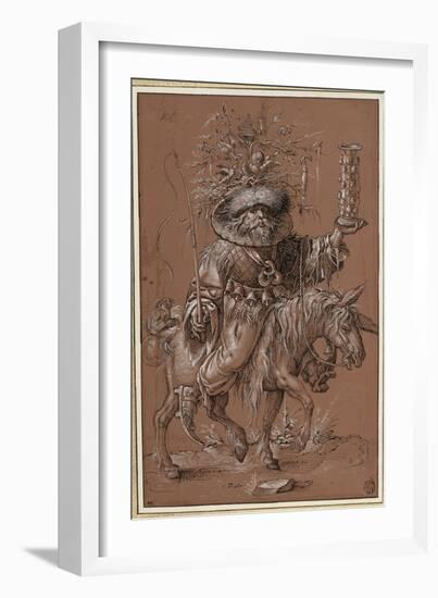 Saint Nicolas sur un âne, costumé en "Vielfrass" ou glouton-Jost Amman-Framed Giclee Print