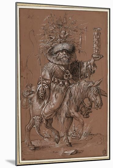 Saint Nicolas sur un âne, costumé en "Vielfrass" ou glouton-Jost Amman-Mounted Giclee Print