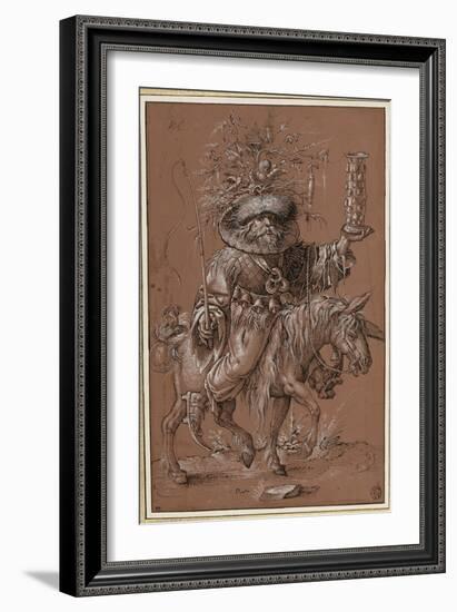 Saint Nicolas sur un âne, costumé en "Vielfrass" ou glouton-Jost Amman-Framed Giclee Print