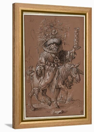 Saint Nicolas sur un âne, costumé en "Vielfrass" ou glouton-Jost Amman-Framed Premier Image Canvas
