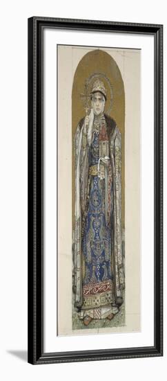 Saint Olga, Princess of Kiev (Study for Frescos in the St Vladimir's Cathedral of Kie), 1884-1889-Viktor Mikhaylovich Vasnetsov-Framed Giclee Print