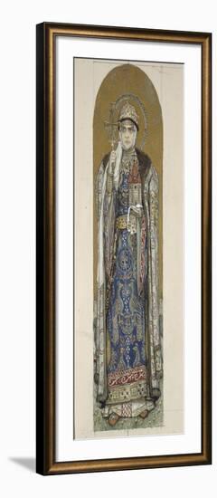 Saint Olga, Princess of Kiev (Study for Frescos in the St Vladimir's Cathedral of Kie), 1884-1889-Viktor Mikhaylovich Vasnetsov-Framed Giclee Print