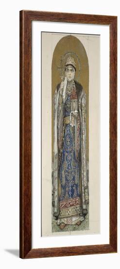 Saint Olga, Princess of Kiev (Study for Frescos in the St Vladimir's Cathedral of Kie), 1884-1889-Viktor Mikhaylovich Vasnetsov-Framed Giclee Print