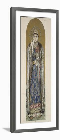 Saint Olga, Princess of Kiev (Study for Frescos in the St Vladimir's Cathedral of Kie), 1884-1889-Viktor Mikhaylovich Vasnetsov-Framed Giclee Print