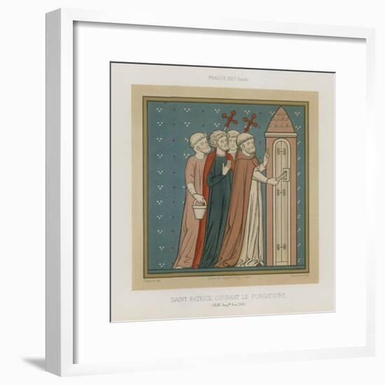 Saint Patrick Opening Purgatory-null-Framed Giclee Print