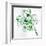 Saint Patrick's Day Doodles in the Shape of Clover with Four Leaves-Alisa Foytik-Framed Art Print