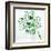 Saint Patrick's Day Doodles in the Shape of Clover with Four Leaves-Alisa Foytik-Framed Art Print