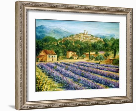 Saint Paul De Vence and Lavender-Marilyn Dunlap-Framed Premium Giclee Print