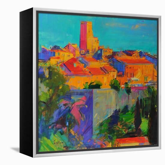 Saint-Paul De Vence, Golden Light, 2022 (Oil on Canvas)-Peter Graham-Framed Premier Image Canvas