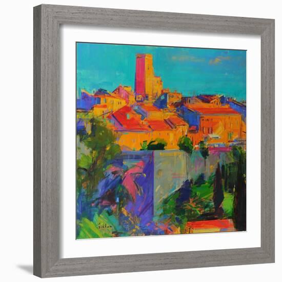 Saint-Paul De Vence, Golden Light, 2022 (Oil on Canvas)-Peter Graham-Framed Giclee Print