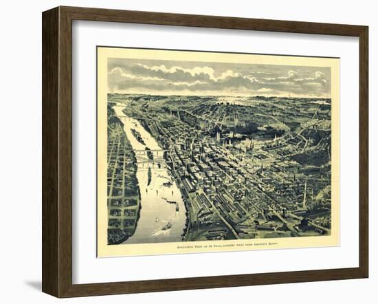 Saint Paul, Minnesota - Panoramic Map-Lantern Press-Framed Art Print