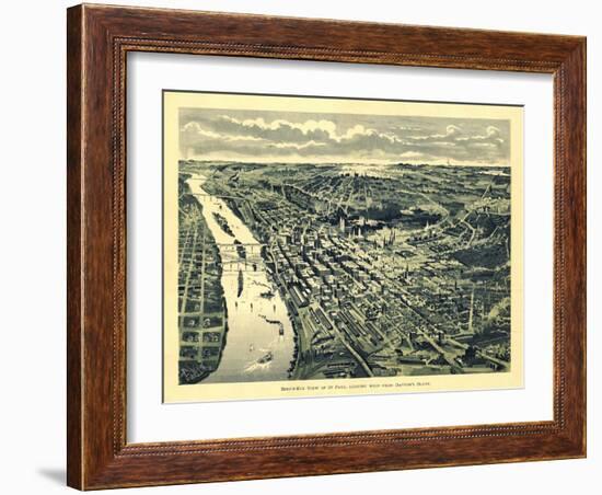 Saint Paul, Minnesota - Panoramic Map-Lantern Press-Framed Art Print