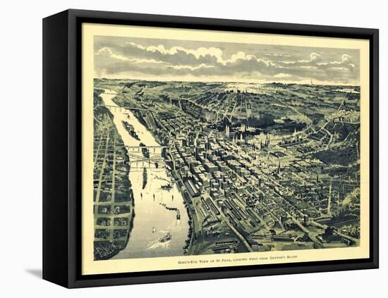 Saint Paul, Minnesota - Panoramic Map-Lantern Press-Framed Stretched Canvas