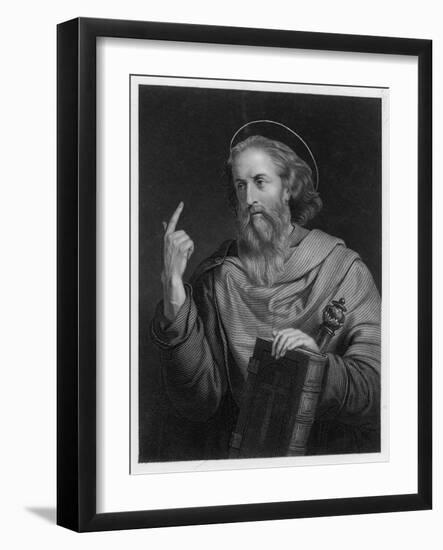 Saint Paul of Tarsus Rabbi Tentmaker Missionary Depicted Preaching-null-Framed Art Print