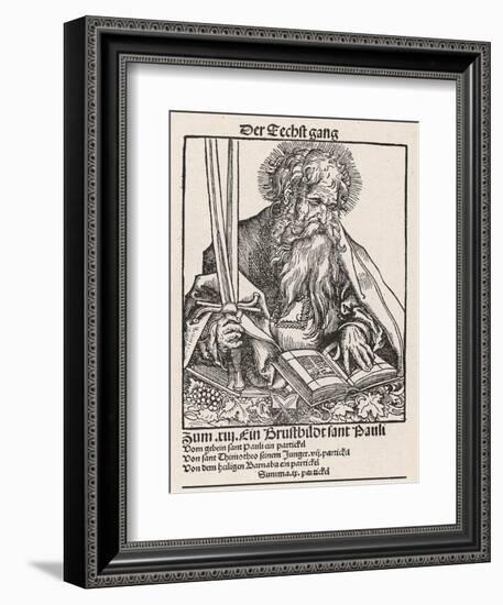 Saint Paul of Tarsus Rabbi Tentmaker Missionary Reading Book Swords in Hand-null-Framed Art Print