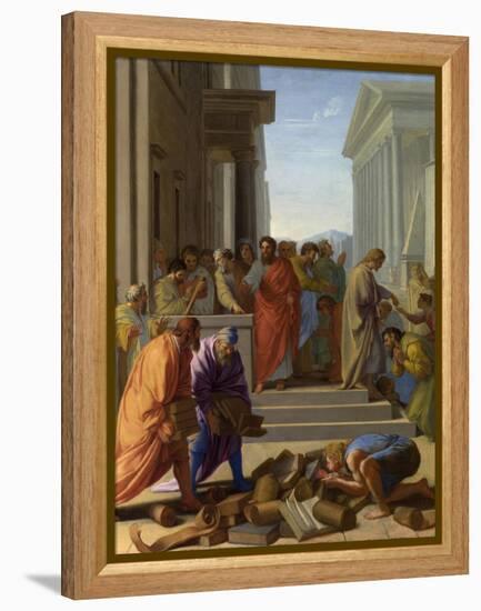 Saint Paul Preaching at Ephesus, 1649 (Oil on Canvas)-Eustache Le Sueur-Framed Premier Image Canvas
