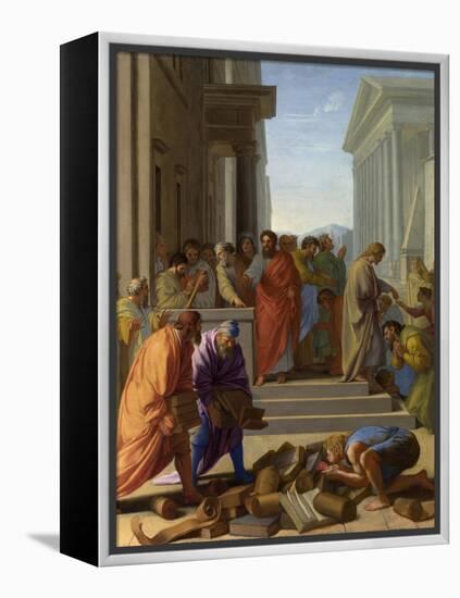 Saint Paul Preaching at Ephesus, 1649 (Oil on Canvas)-Eustache Le Sueur-Framed Premier Image Canvas