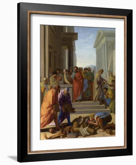 Saint Paul Preaching at Ephesus, 1649 (Oil on Canvas)-Eustache Le Sueur-Framed Giclee Print